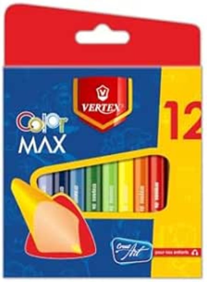 Vertex Short Pencil Set Triangular Pencil 12 pcs - Multi Color